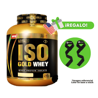PROTEÍNA ISO GOLD WHEY 3KG VAINILLA + STRAPS