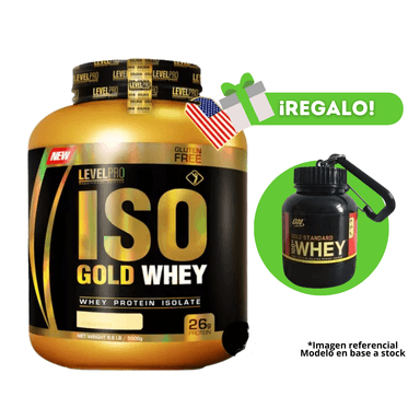 PROTEÍNA ISO GOLD WHEY 3KG VAINILLA + PORTAPROTEINA