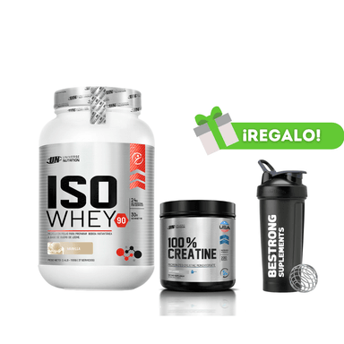 PROTEÍNA ISO WHEY 1.1KG VAINILLA + CREATINA UNIVERSE NUTRITION 250G + SHAKER