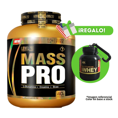PROTEÍNA MASS PRO 3 KG CHOCOLATE  + PORTAPROTEINA