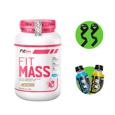 PROTEÍNA FIT MASS 2KG VAINILLA + STRAPS + XB