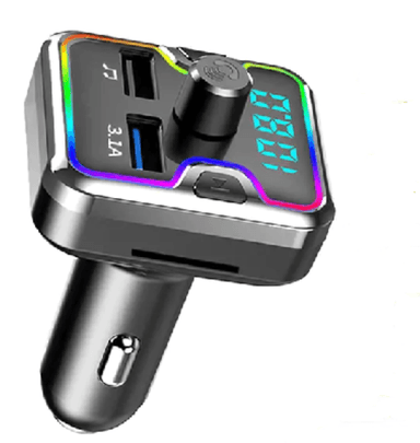 TRANSMISOR FM CARGADOR USB DUAL MP3 CON TF CARD