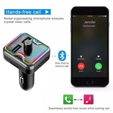 TRANSMISOR FM CARGADOR USB DUAL MP3 CON TF CARD - 2