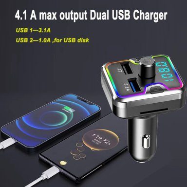 TRANSMISOR FM CARGADOR USB DUAL MP3 CON TF CARD - 3