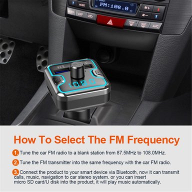 TRANSMISOR FM CARGADOR USB DUAL MP3 CON TF CARD - 4