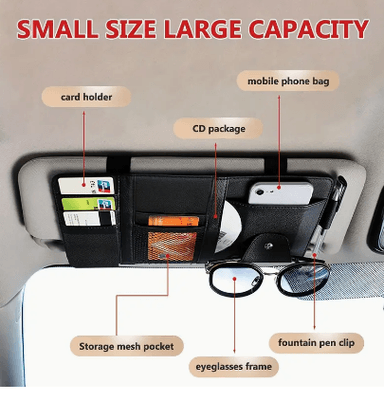 2 ORGANIZADOR DE VISERA EN EL TAPASOL DEL AUTO - NEGRO