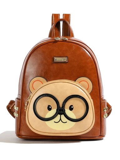 MOCHILA PITON BEAR CUERO PU OSITO  MARRON