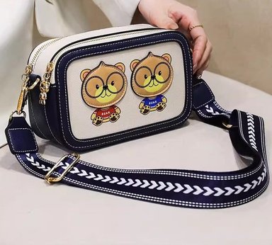 CARTERA BEAR CUERO PU AZUL LOLITAS