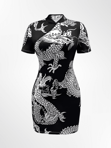 LOLITAS VESTIDO ESTAMPADO DRAGON - 1