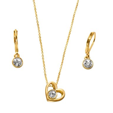 SET DE COLLAR Y ARETES BRILLIANT LOVE CORAZON ESIKA