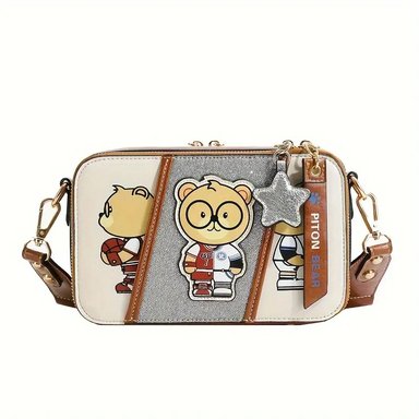 CARTERA PITON BEAR CUERO PU OSITO BEIGE ESTRELLA