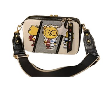 CARTERA PITON BEAR CUERO PU OSITO NEGRO ESTRELLA