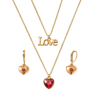 SET COLLAR + ARETES LOVE ON GLAM CORAZON ESIKA