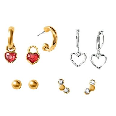 SET ARETES X4 EMPIRE HEART CORAZON ESIKA