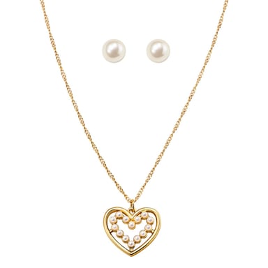 SET COLLAR + ARETES MAJESTIC HEART CORAZON ESIKA - 1