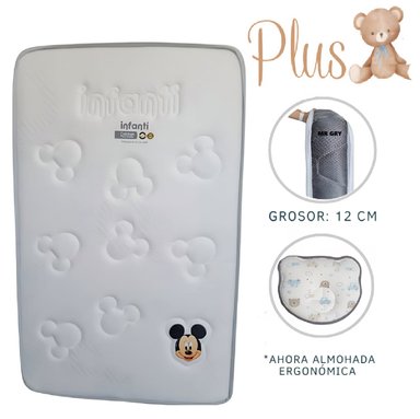 COLCHÓN INFANTI PLUS BEBÉ BORDES GRIS - 1