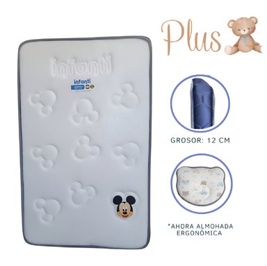 COLCHÓN INFANTI PLUS BEBÉ BORDES AZUL
