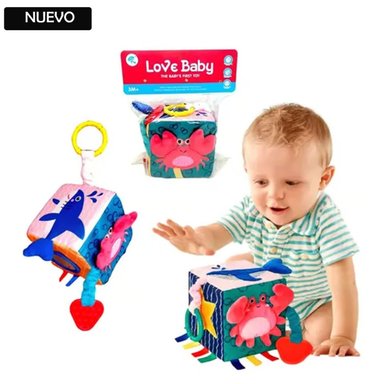 CUBO SENSORIAL CON TEXTURAS PARA BEBES DIDÁCTICO DE TELA