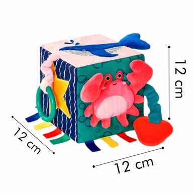 CUBO SENSORIAL CON TEXTURAS PARA BEBES DIDÁCTICO DE TELA - 3