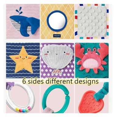 CUBO SENSORIAL CON TEXTURAS PARA BEBES DIDÁCTICO DE TELA - 4