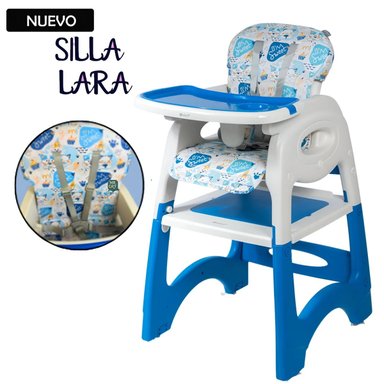 SILLA DE COMER CARPETA PARA BEBE LARA AZUL