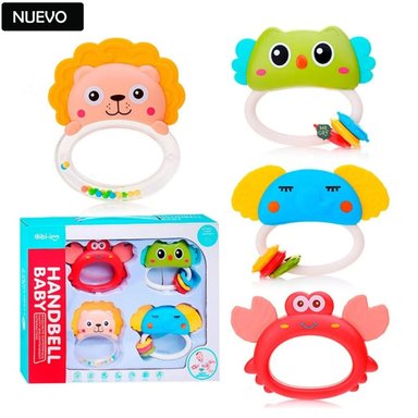 SET SONAJA CON MORDEDOR PARA BEBÉS ANIMALITOS 4 PIEZAS