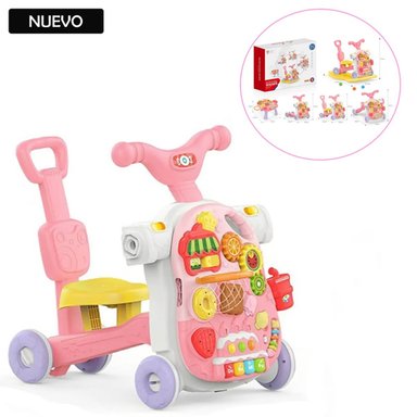 CAMINADOR MULTIFUNCIONAL PARA BEBÉ 5EN1 ROSADO