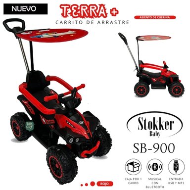CORREPASILLO CARRITO DE ARRASTRÉ TERRA MUSICAL BLUETOOTH ROJO - 1