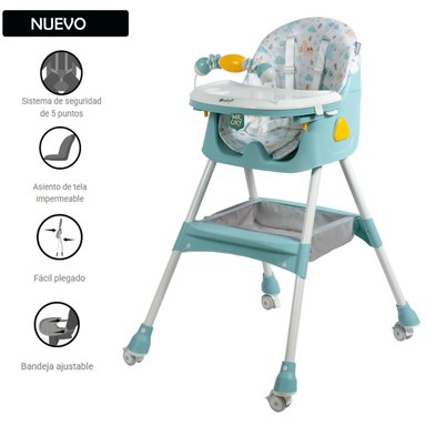 NUEVA SILLA DE COMER EBABY PLEGABLE LULU 631-1 VERDE