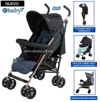 COCHE BASTÓN PARIS PARA BEBE AZUL
