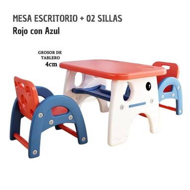 MESA ESCRITORIO MX-009 ROJO CON AZUL
