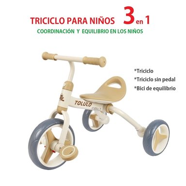 TRICICLO 3 EN 1 BEIGE