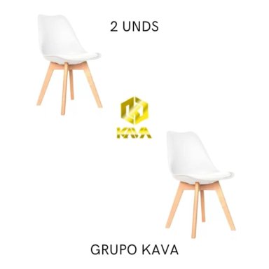 SILLA EMA TULIP VINTAGE DECORATIVA BLANCO  X 2 UNDS - 1