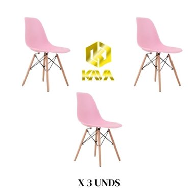 SILLA EAMES HORECA ROSADA DECORATIVA X 3 UNDS - GRUPOKAVA