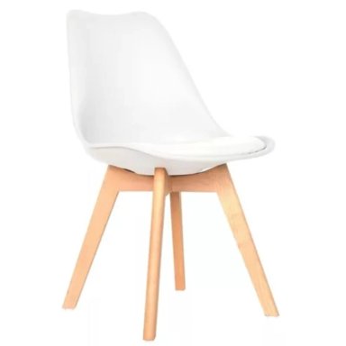 SILLA EMA TULIP VINTAGE DECORATIVA BLANCO