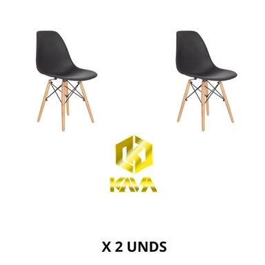 SILLA EAMES HORECA NEGRA DECORATIVA X 2 UNDS
