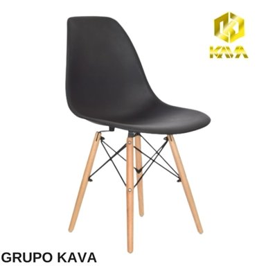SILLA EAMES HORECA VINTAGE NEGRA DECORATIVA - GRUPOKAVA