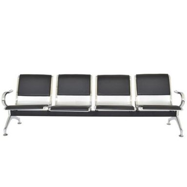 SILLA DE ESPERA 4 ASIENTOS TAPIZADO PARCIAL CON ESTRUCTURA CROMADA