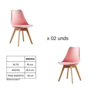 SILLA EMA TULIP ROSA X 2 UNDS