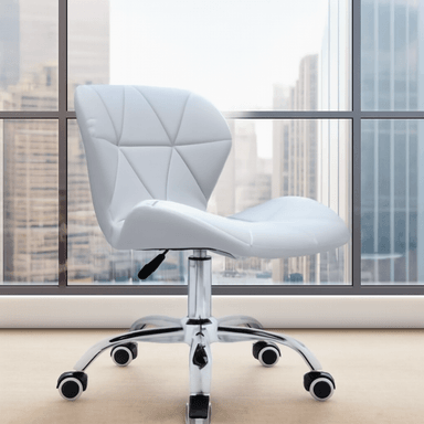 SILLA MARIPOSA BLANCA GIRATORIA RODANTE - GRUPOKAVA