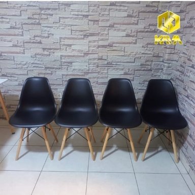 SILLA EAMES NÓRDICA SOFISTICADA NEGRO X 04 UNDS