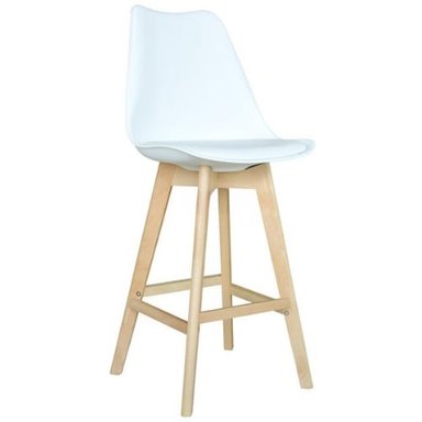 SILLA EMA TAPIZ BAR BLANCA - ELEGANCIA Y CONFORT