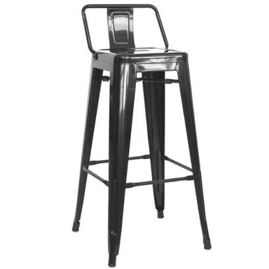 SILLA DE BAR CLOE CON ESPALDAR NEGRA – DISEÑO RESISTENTE