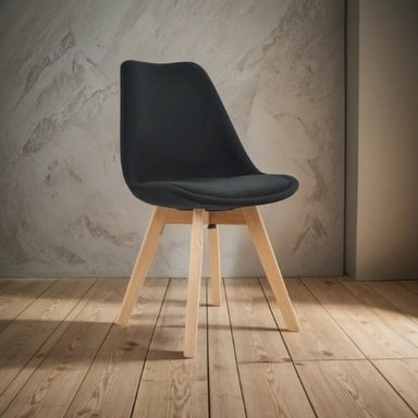 SILLA GHOST DECORATIVA NEGRA – ELEGANCIA Y COMODIDAD