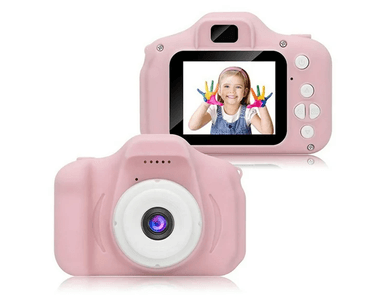 CÁMARA DIGITAL PARA NIÑAS FOTOS Y VIDEO + JUEGOS + MUSICA COLOR ROSA - 1