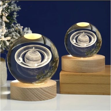 LAMPARA SATURNO BOLA DE CRISTAL