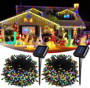 LUCES DE NAVIDAD CON PANEL SOLAR MULTICOLOR 100 FOCOS - 4