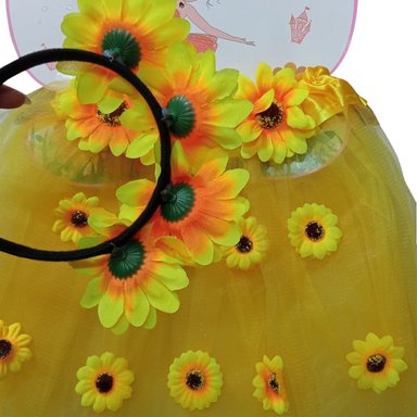 DISFRAZ AMARILLO DISFRAS FALDA TUTU CON DIADEMA Y ALAS - 3