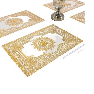 INDIVIDUALES DE MESA DORADOS SET DE 6 DORADO