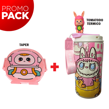 PACK DE UN TAPPER Y UN TOMATODO 500ML TERMICO ROSA